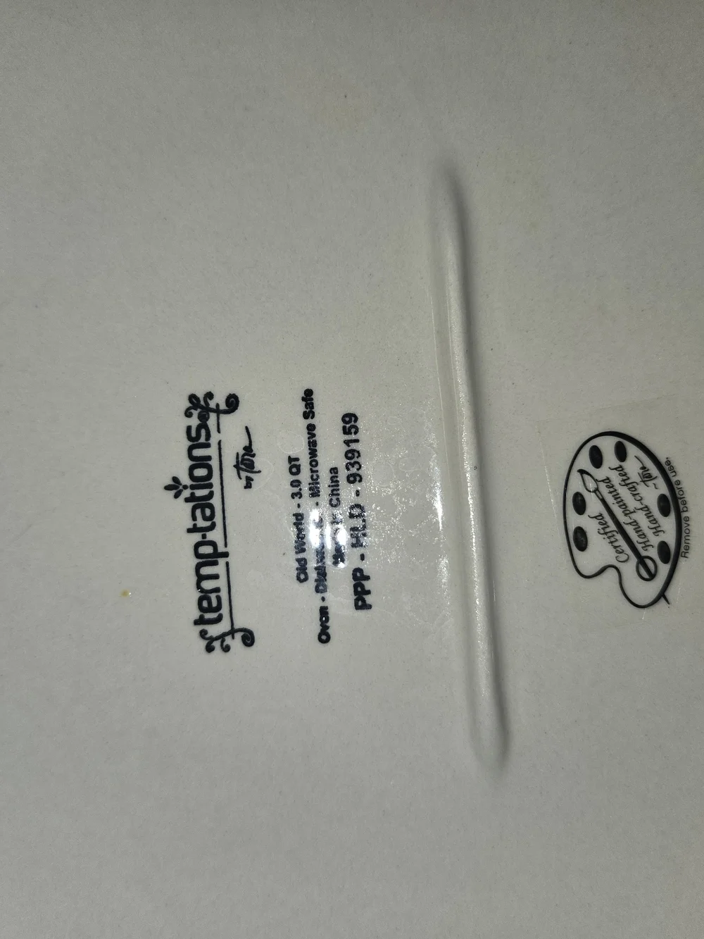 Temptations Blue and Cream Decorative Ceramic Bowl